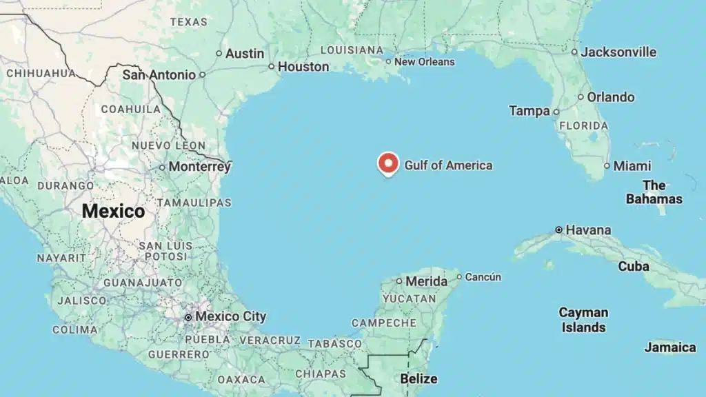 Gulf of Mexico Renamed ‘Gulf of America’ for U.S. Users on Google Maps